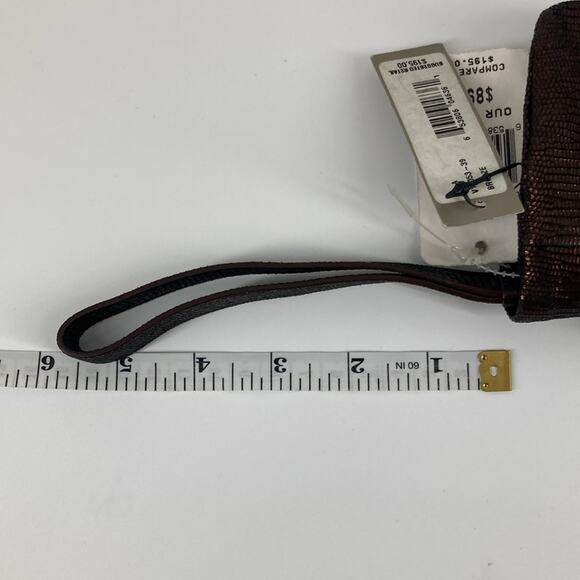 Adrienne Vittandini Bronze Metallic Fabric Evening Bag Clutch New - Picture 13 of 16